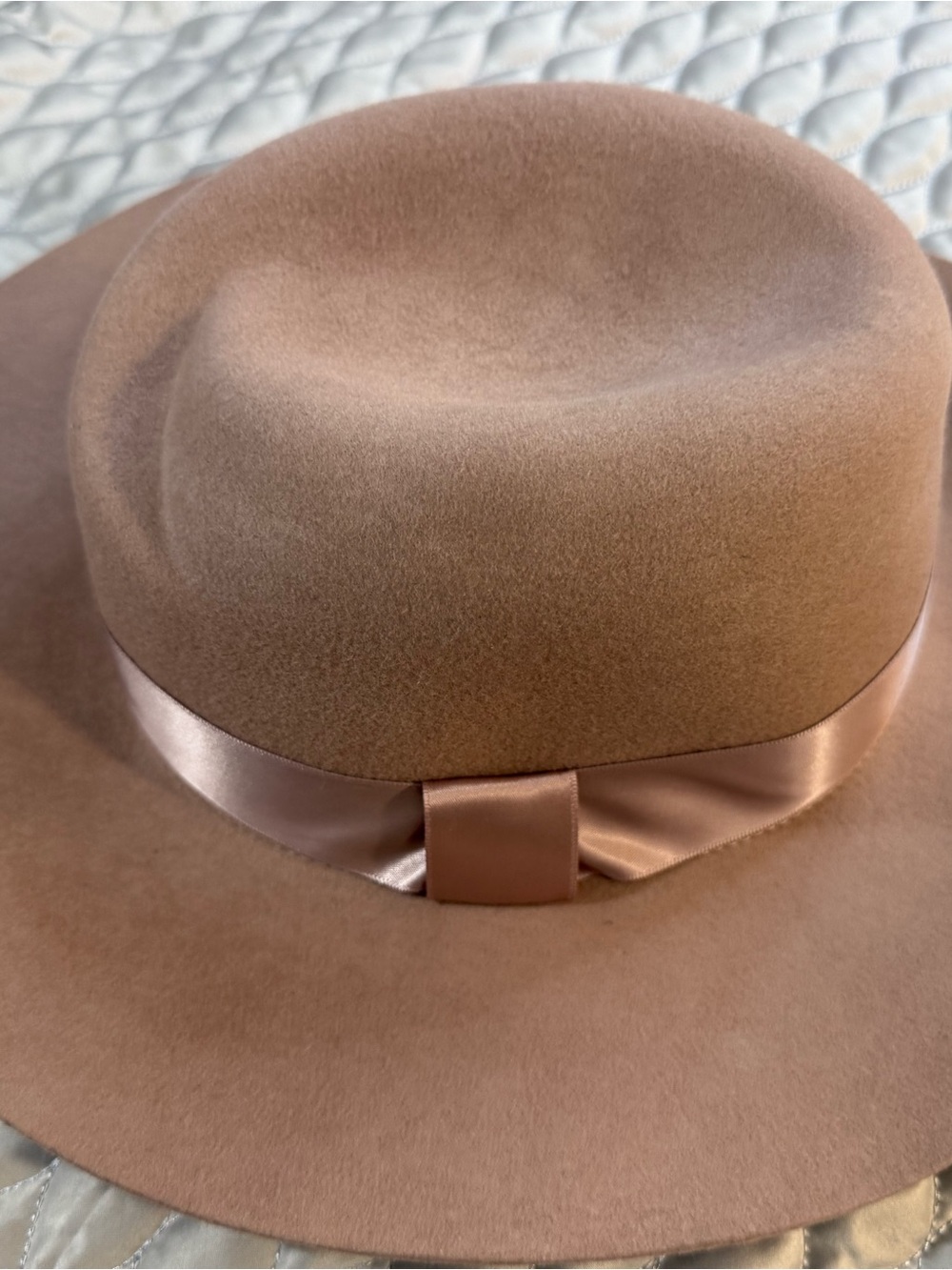 Women's Nordstrom Romantic Wide Brim Felt Fedora Hat in Blush Pink - Picture 3 of 11